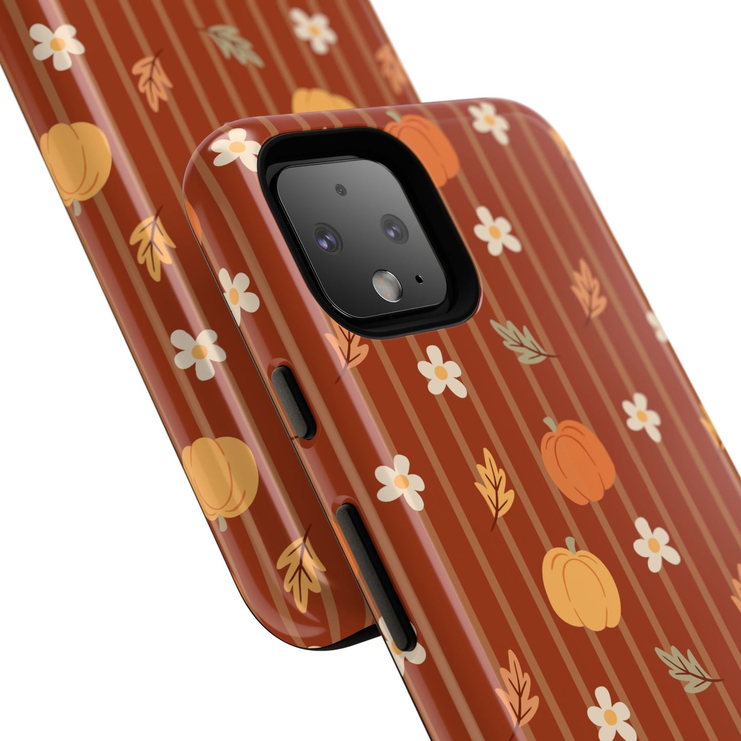 Pumpkin Spice Floral Stripe Google Pixel Case