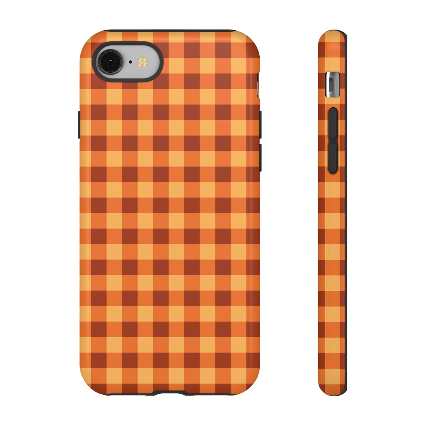 Orange Gingham Checkered iPhone Case