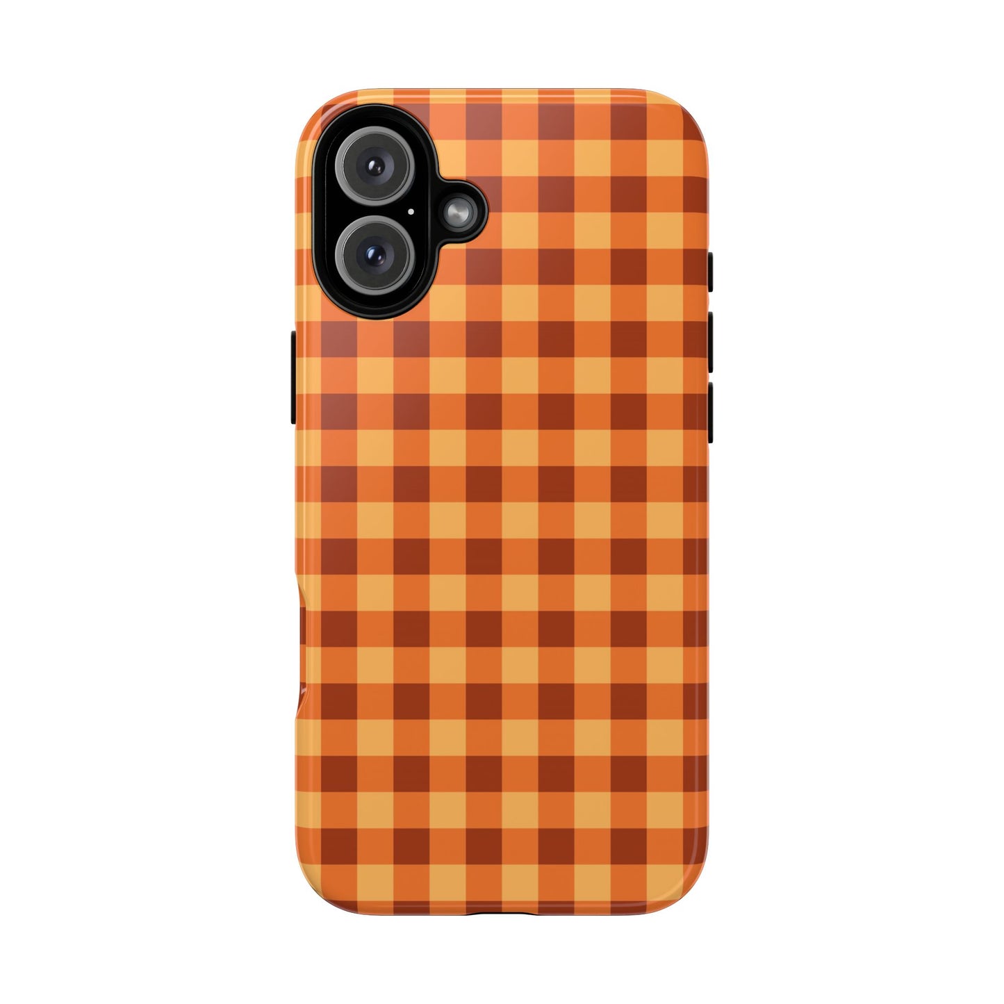 Orange Gingham Checkered iPhone Case