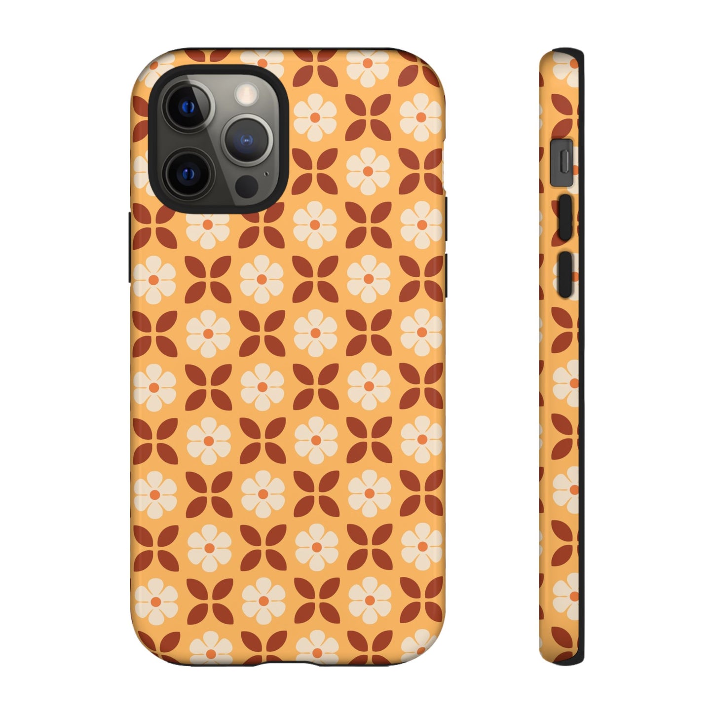 Retro Orange Flower Power iPhone Case