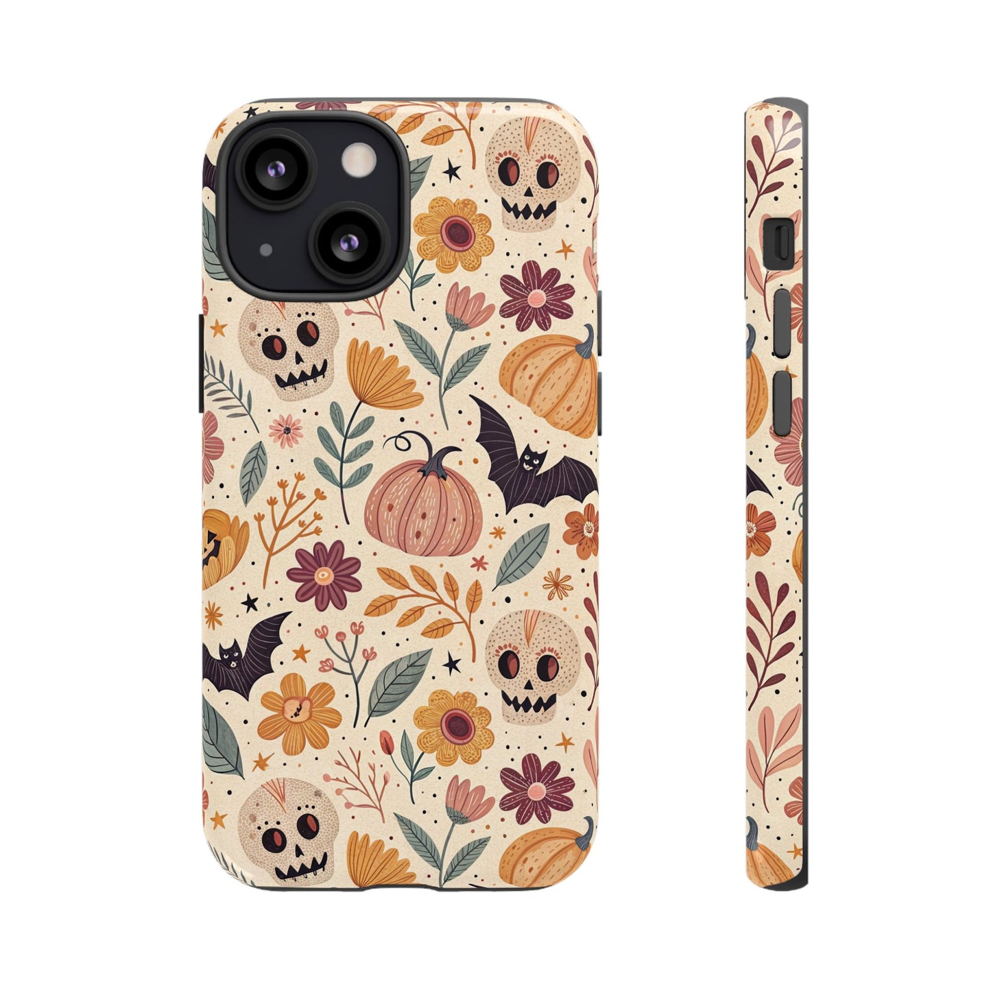 Halloween Skulls & Pumpkins Floral iPhone Case