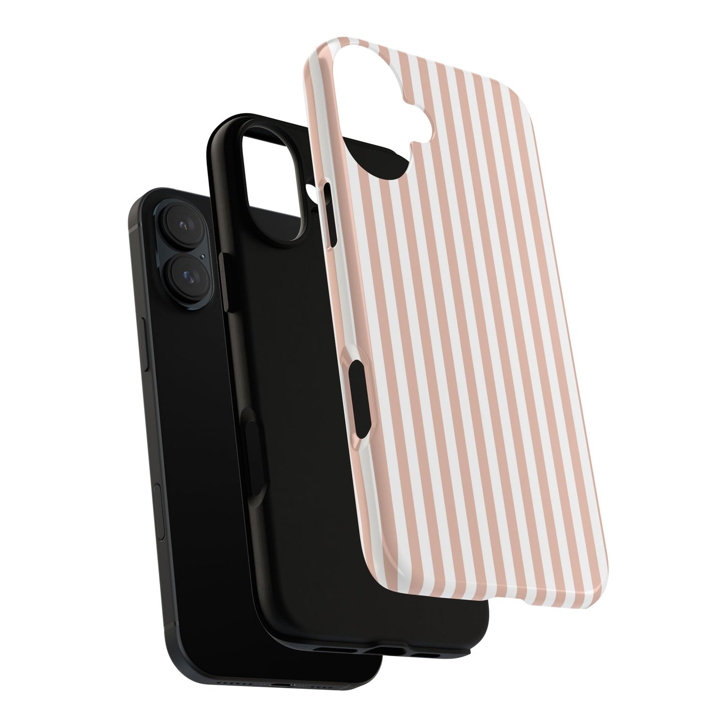 Blush & White Stripe iPhone Case