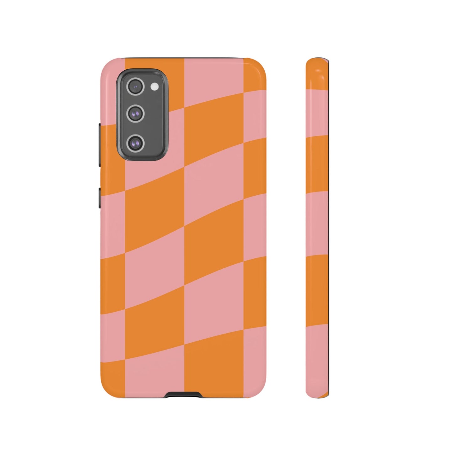 Pink & Orange Wavy Checker Samsung Case