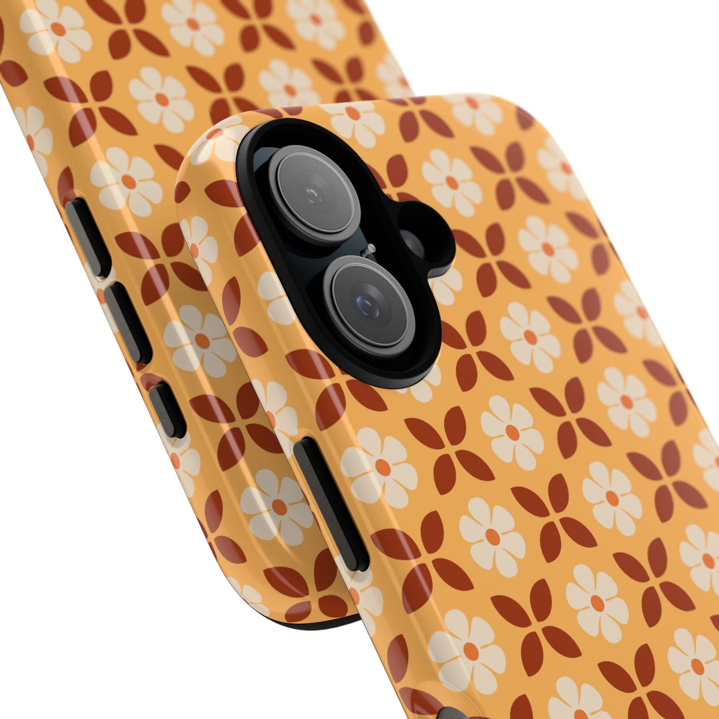 Retro Orange Flower Power iPhone Case