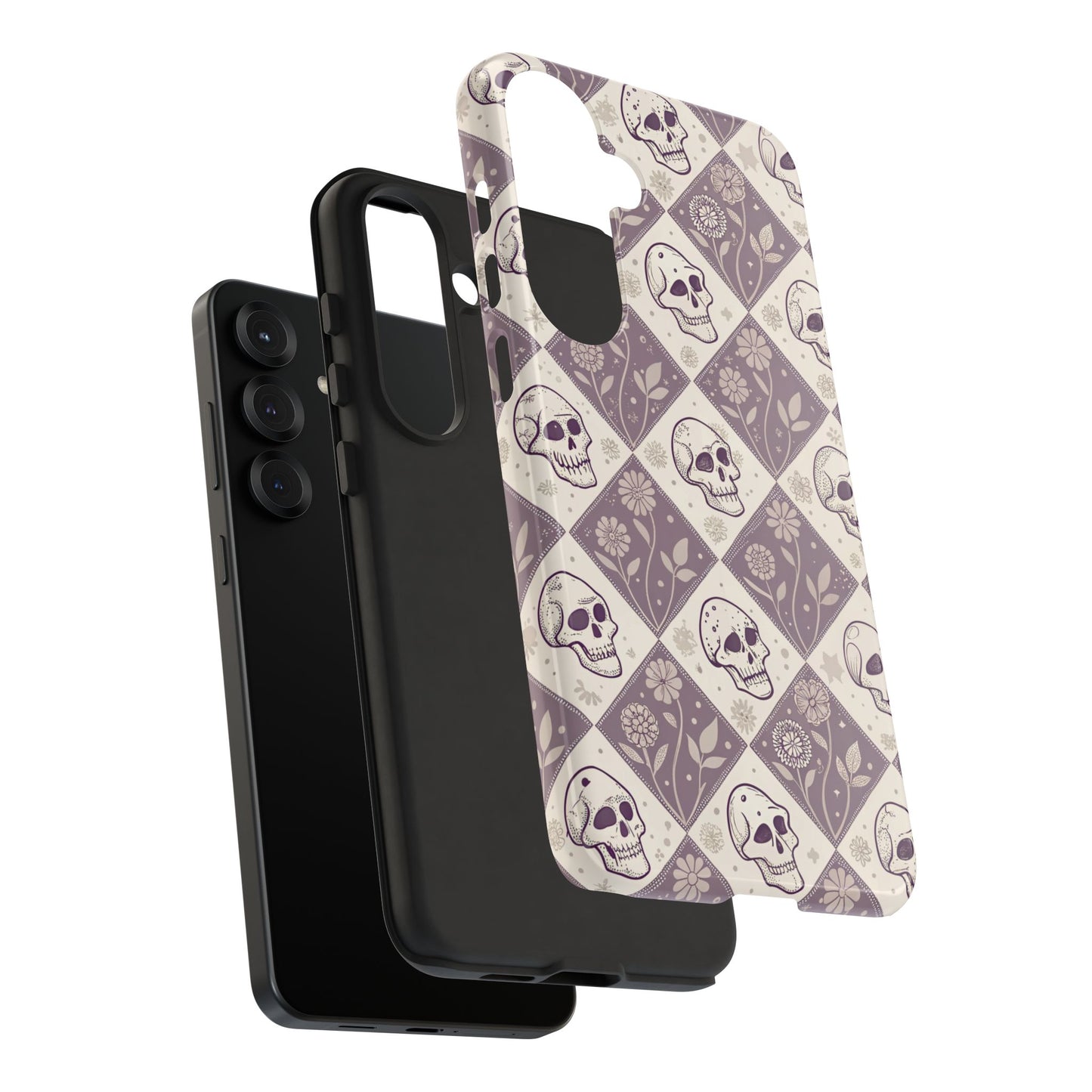 Vintage Skull & Floral Diamond Samsung Case
