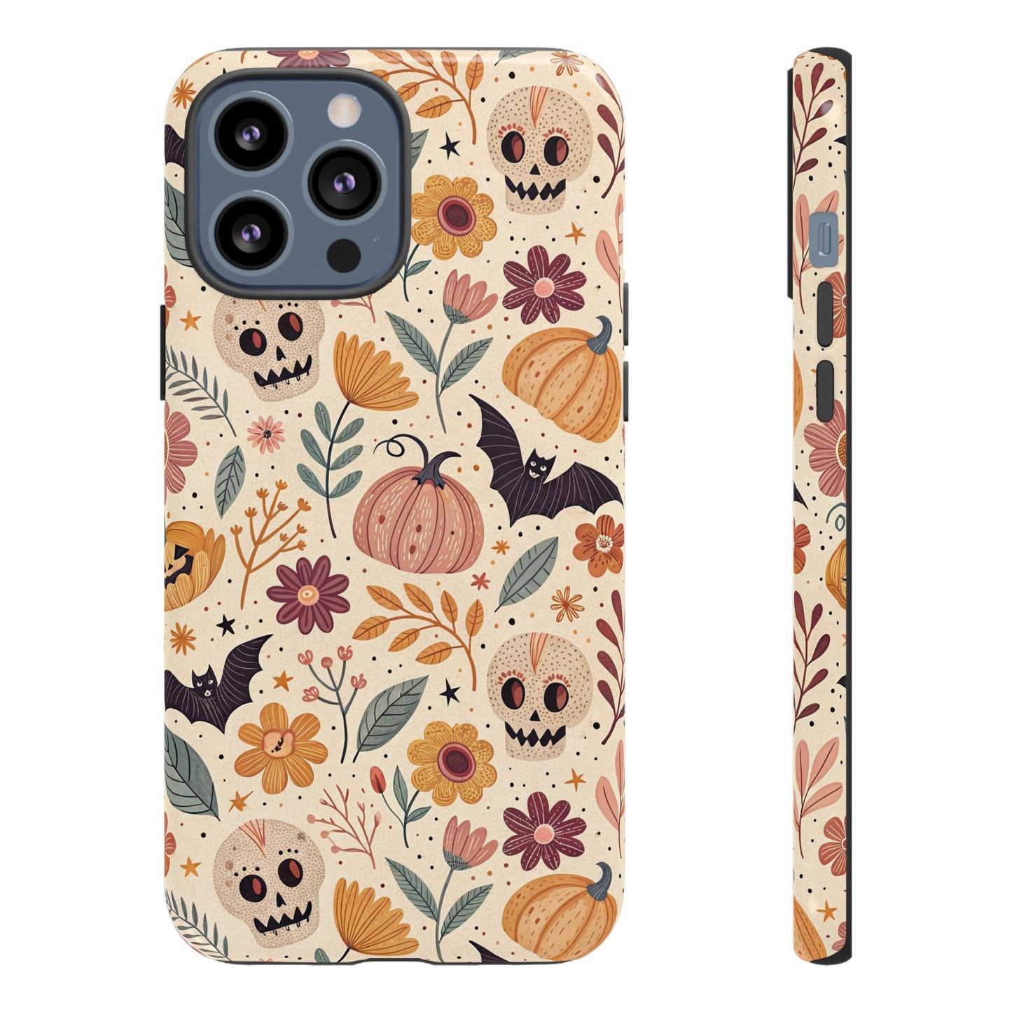 Halloween Skulls & Pumpkins Floral iPhone Case