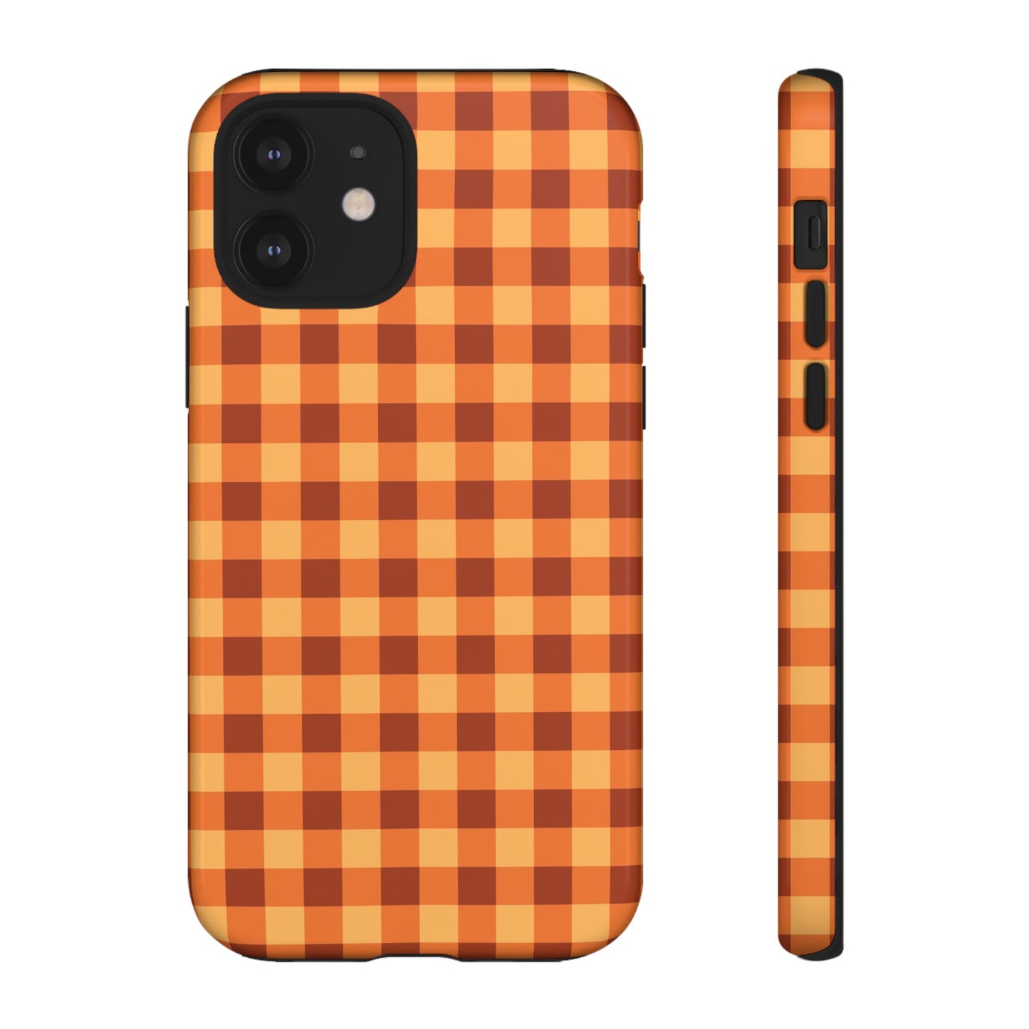 Orange Gingham Checkered iPhone Case