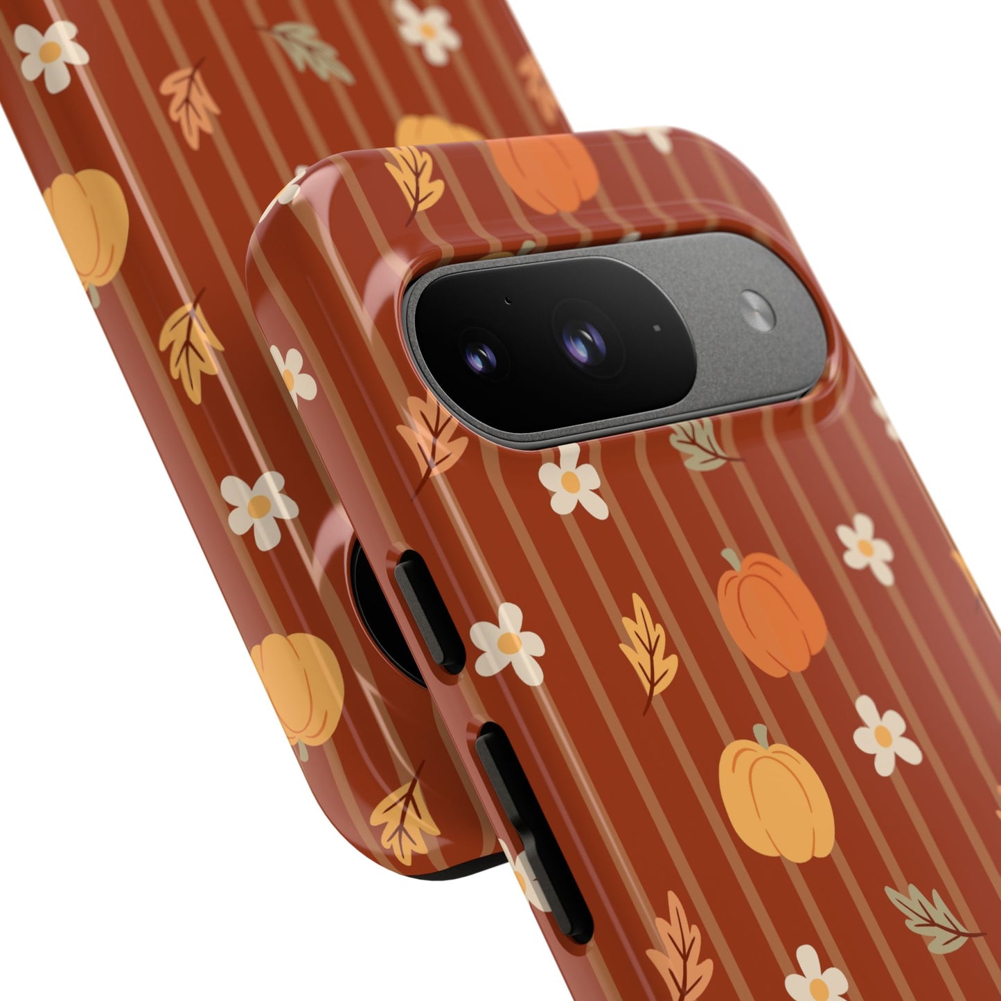 Pumpkin Spice Floral Stripe Google Pixel Case
