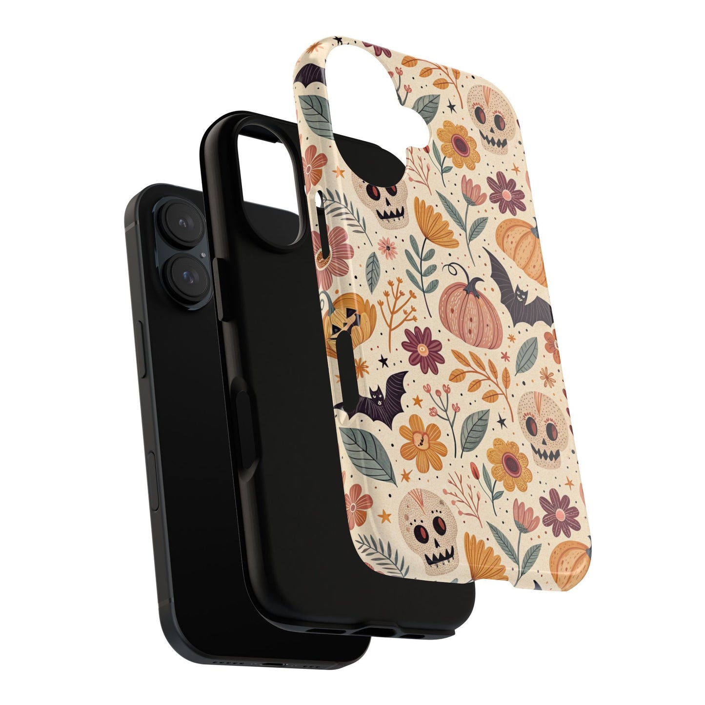 Halloween Skulls & Pumpkins Floral iPhone Case