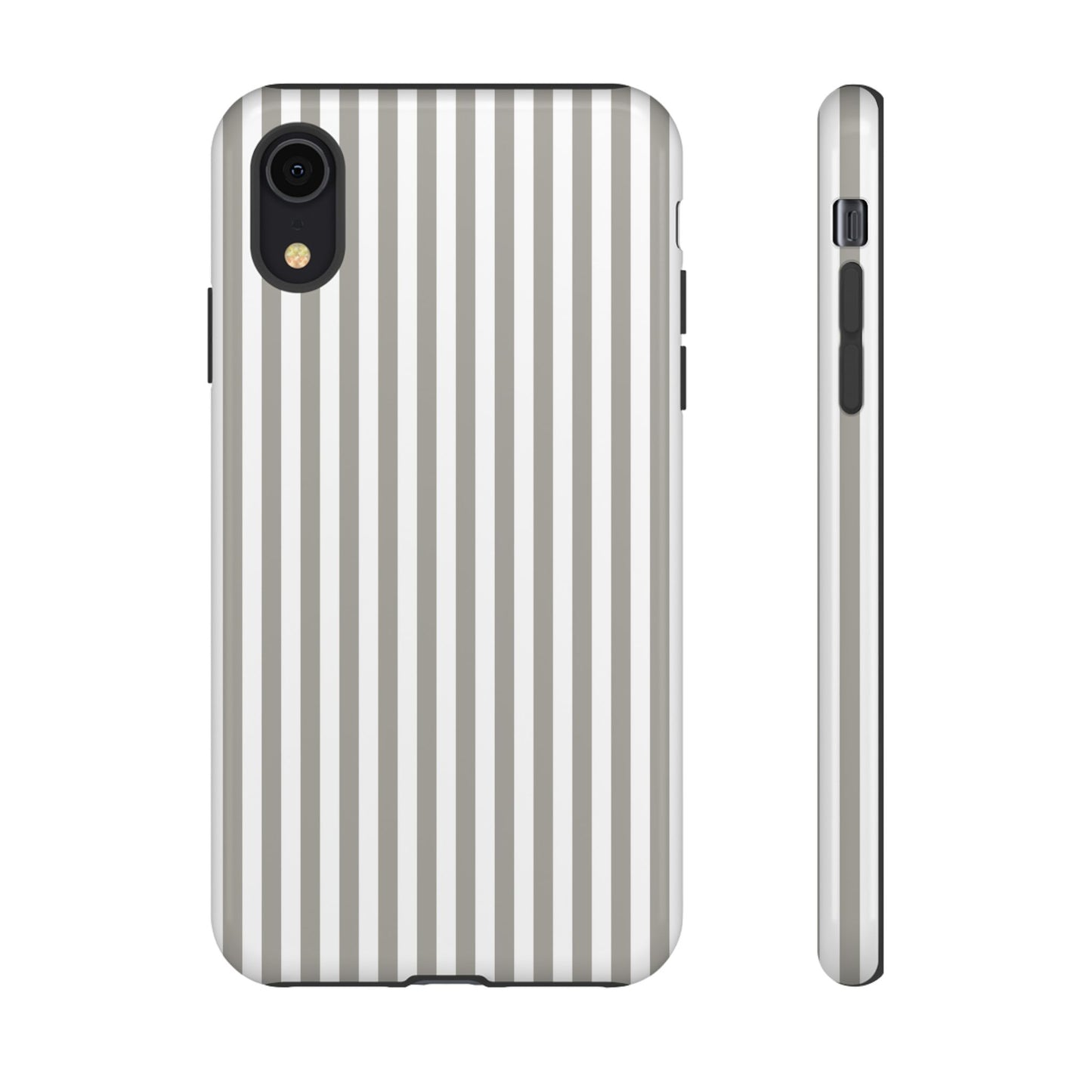 Gray & White Stripe iPhone Case