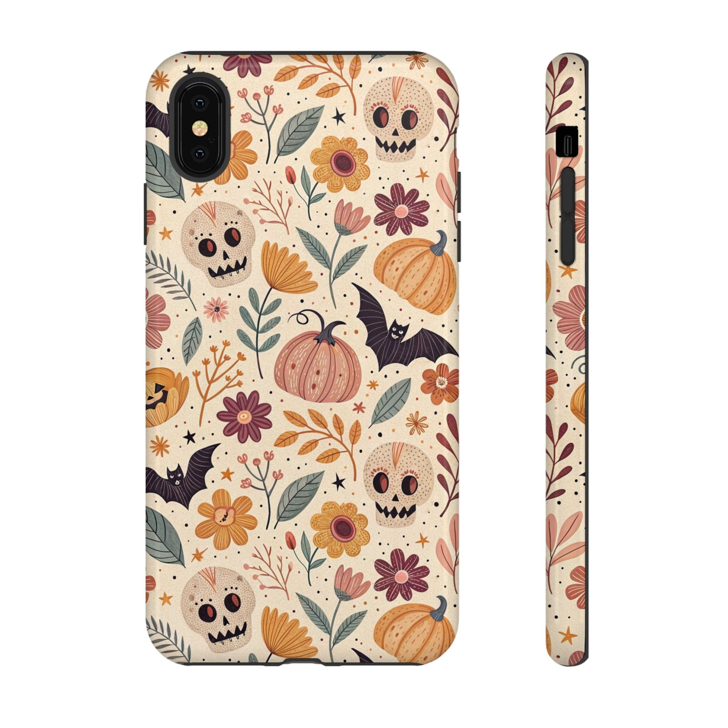Halloween Skulls & Pumpkins Floral iPhone Case