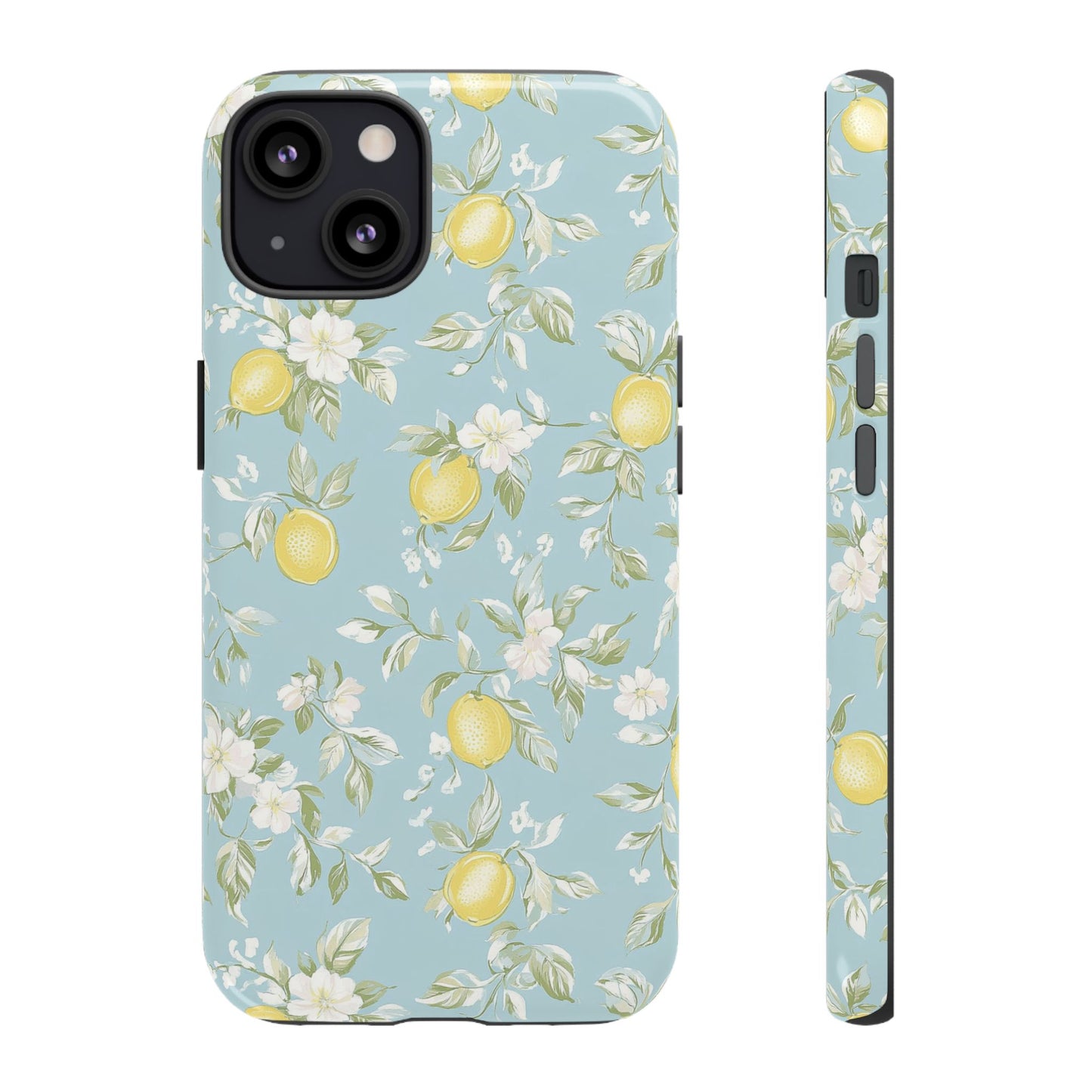 Lemon Blossom Blue iPhone Case