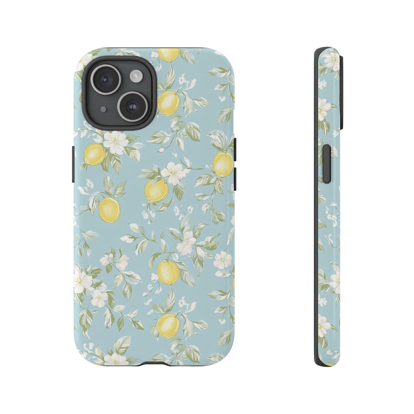 Lemon Blossom Blue iPhone Case