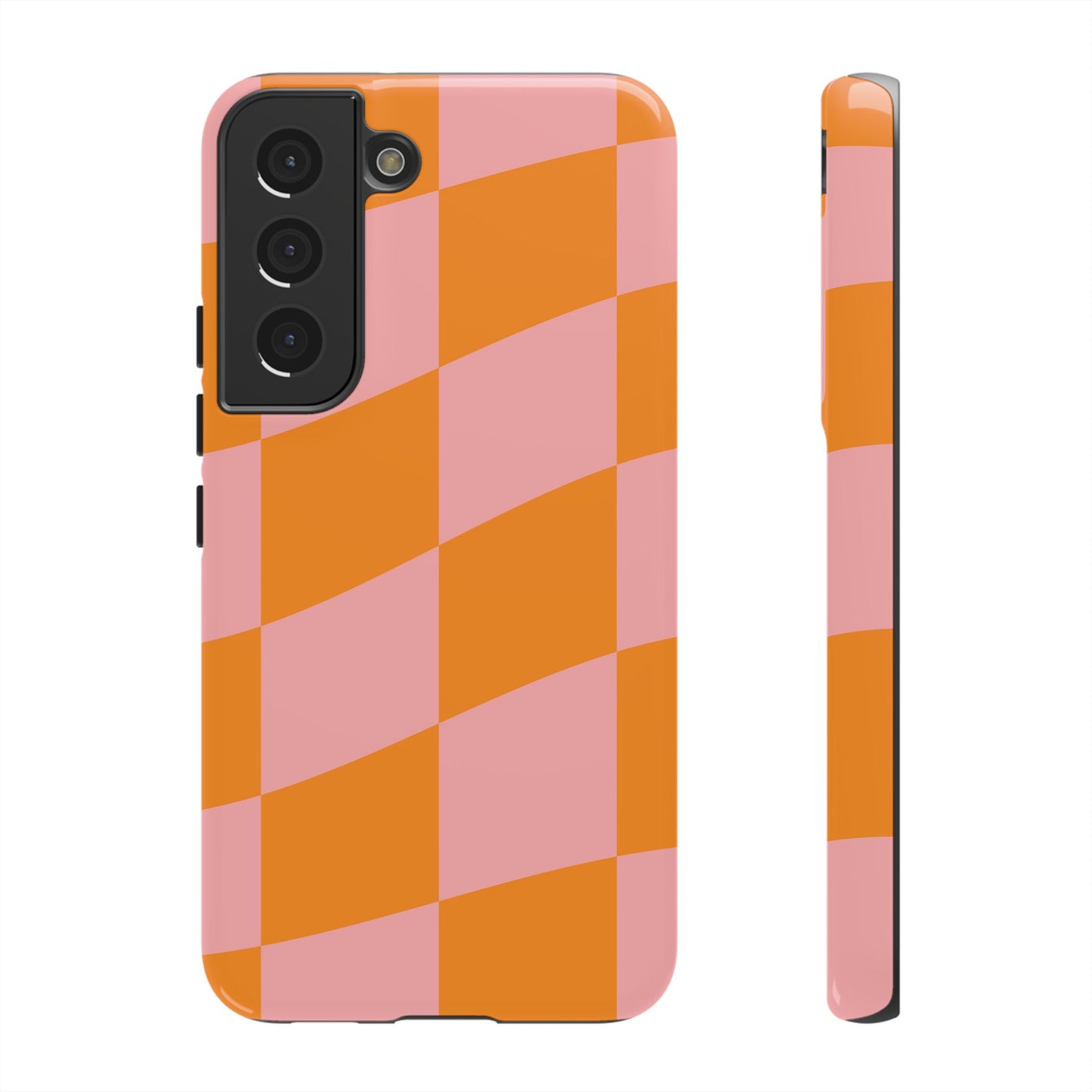 Pink & Orange Wavy Checker Samsung Case