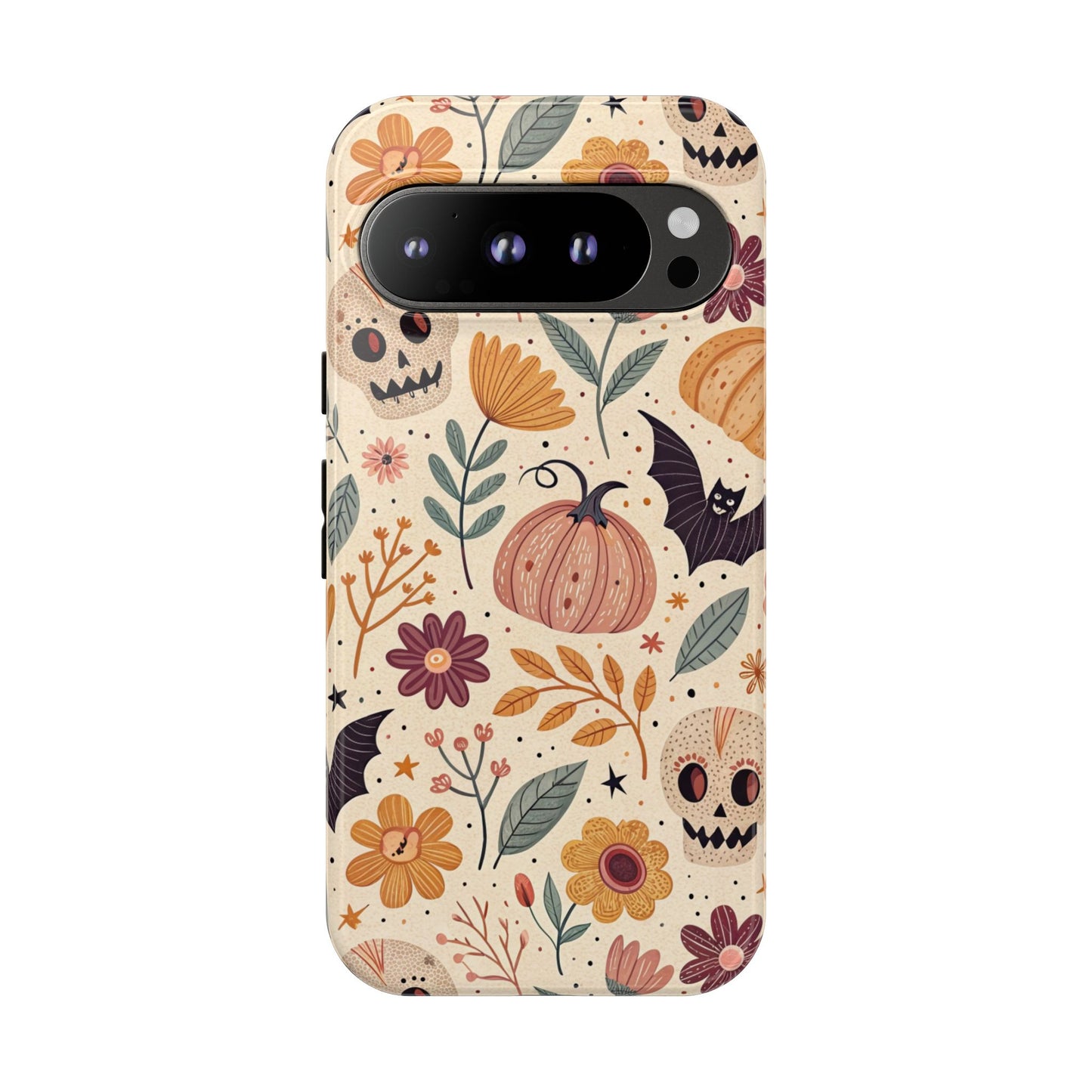 Halloween Skulls & Pumpkins Floral Google Pixel Case