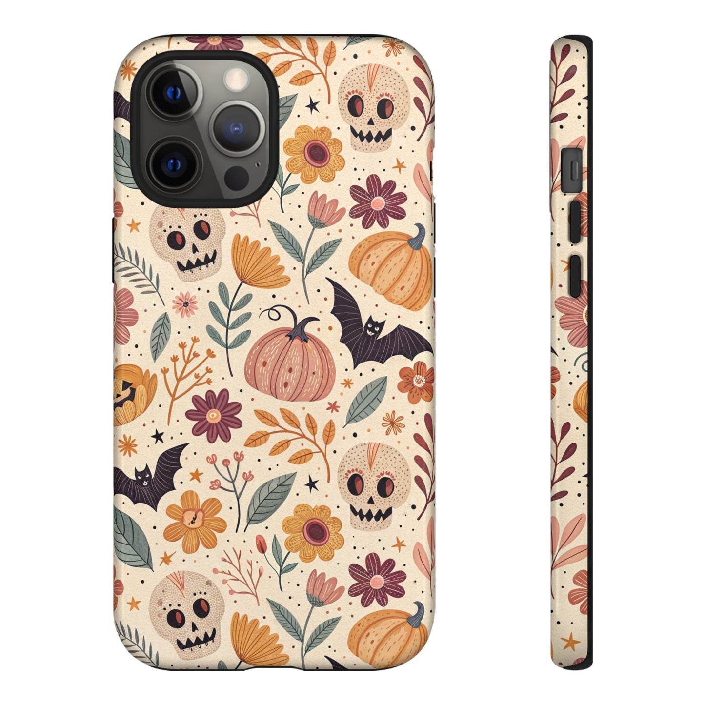 Halloween Skulls & Pumpkins Floral iPhone Case