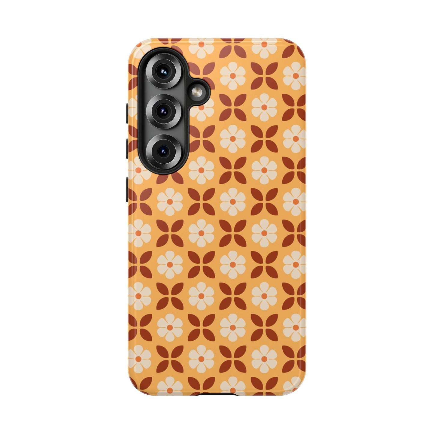 Retro Orange Flower Power Samsung Case