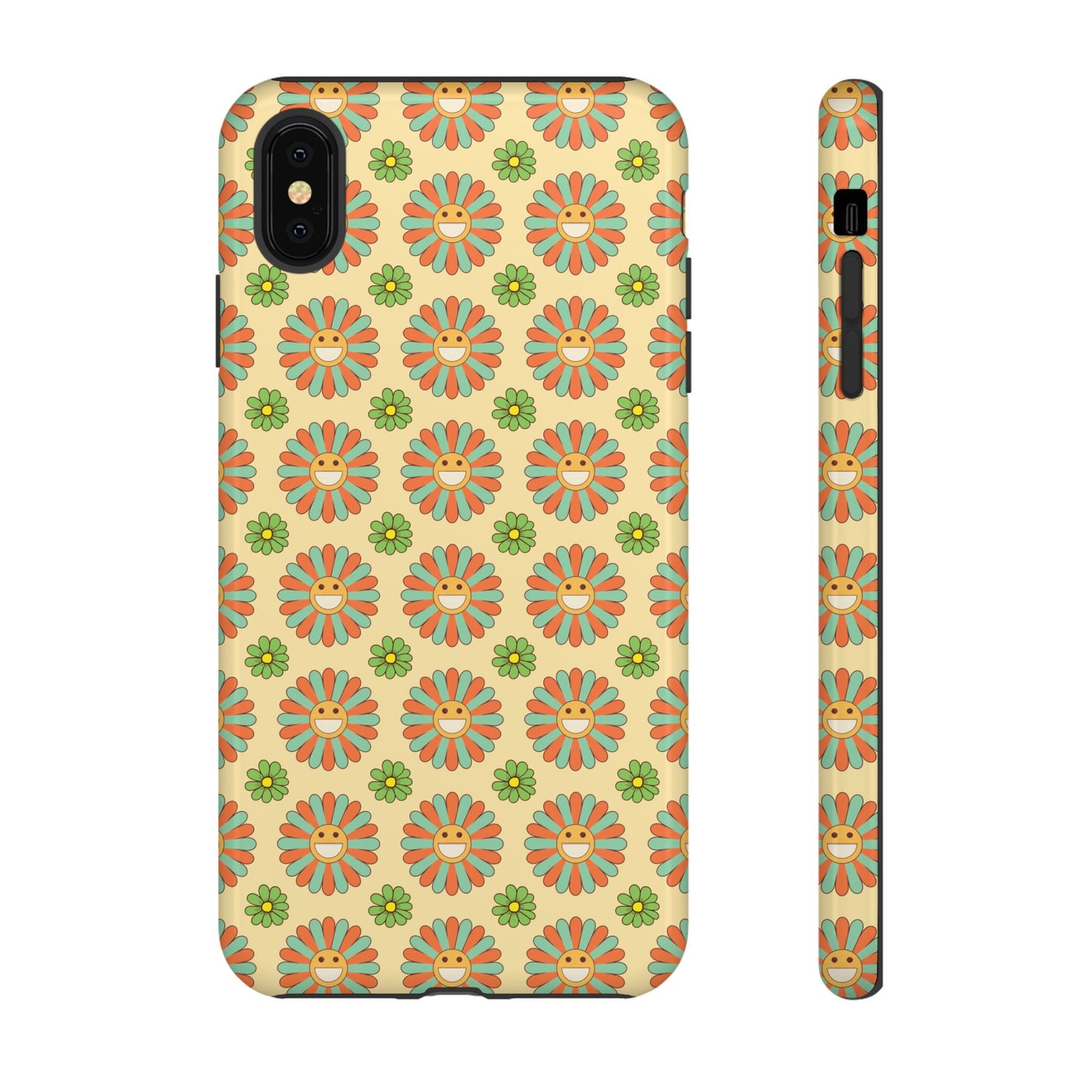 Smiley Retro Floral iPhone Case