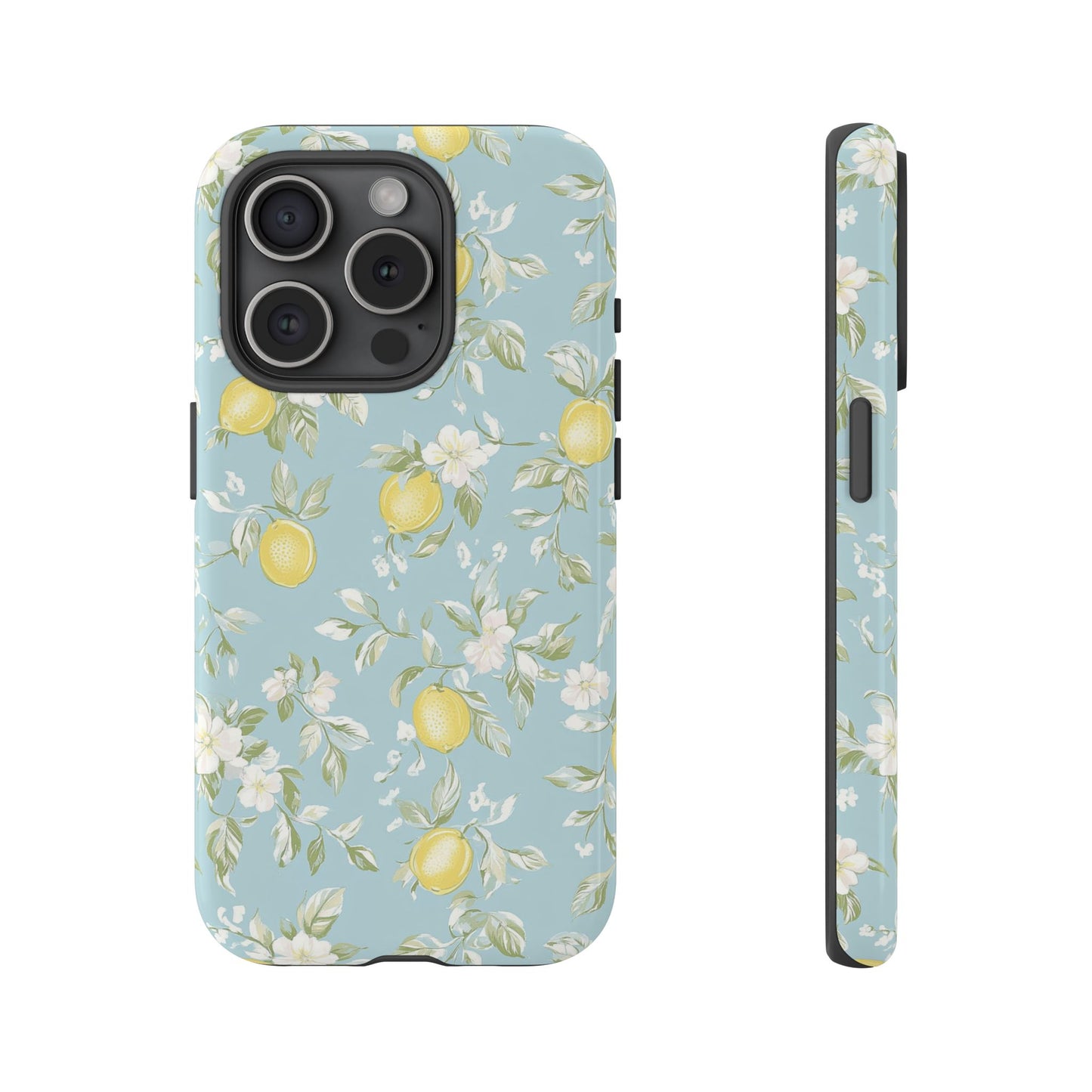Lemon Blossom Blue iPhone Case