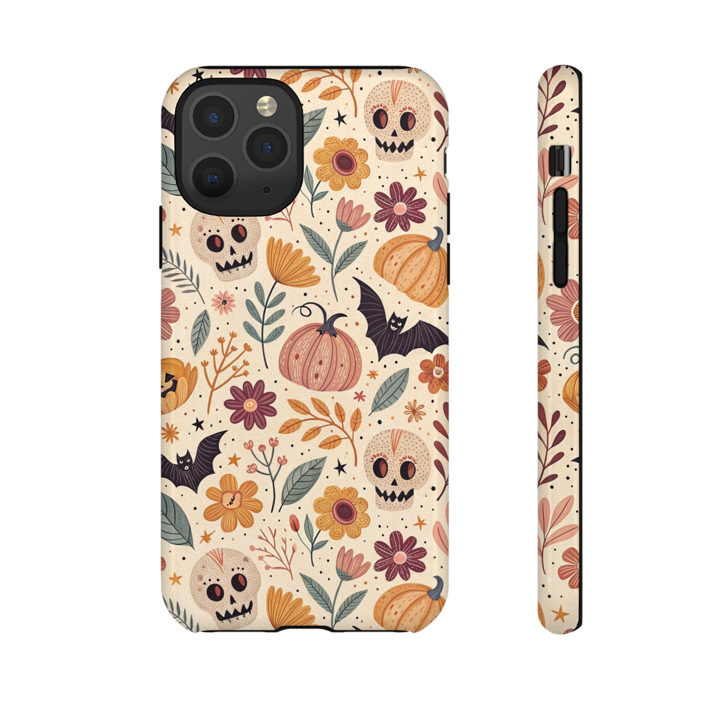 Halloween Skulls & Pumpkins Floral iPhone Case