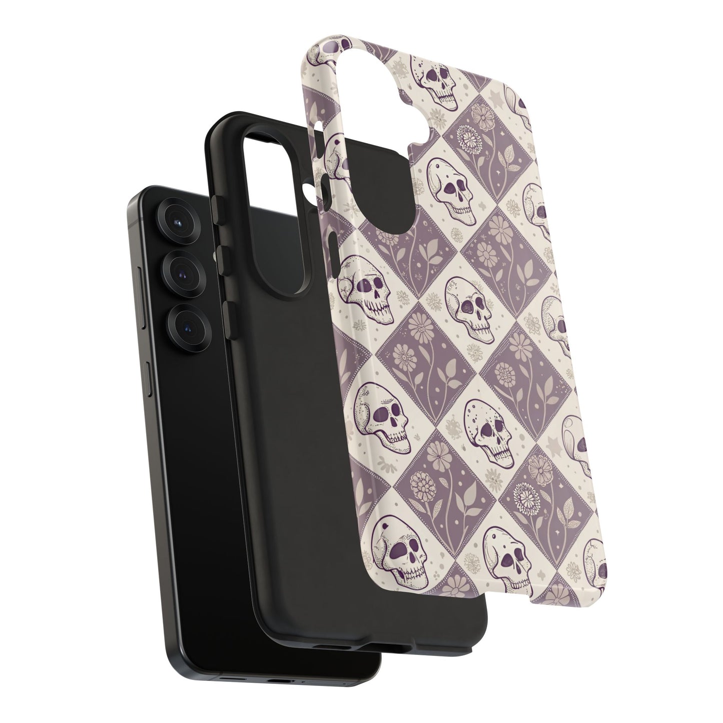 Vintage Skull & Floral Diamond Samsung Case