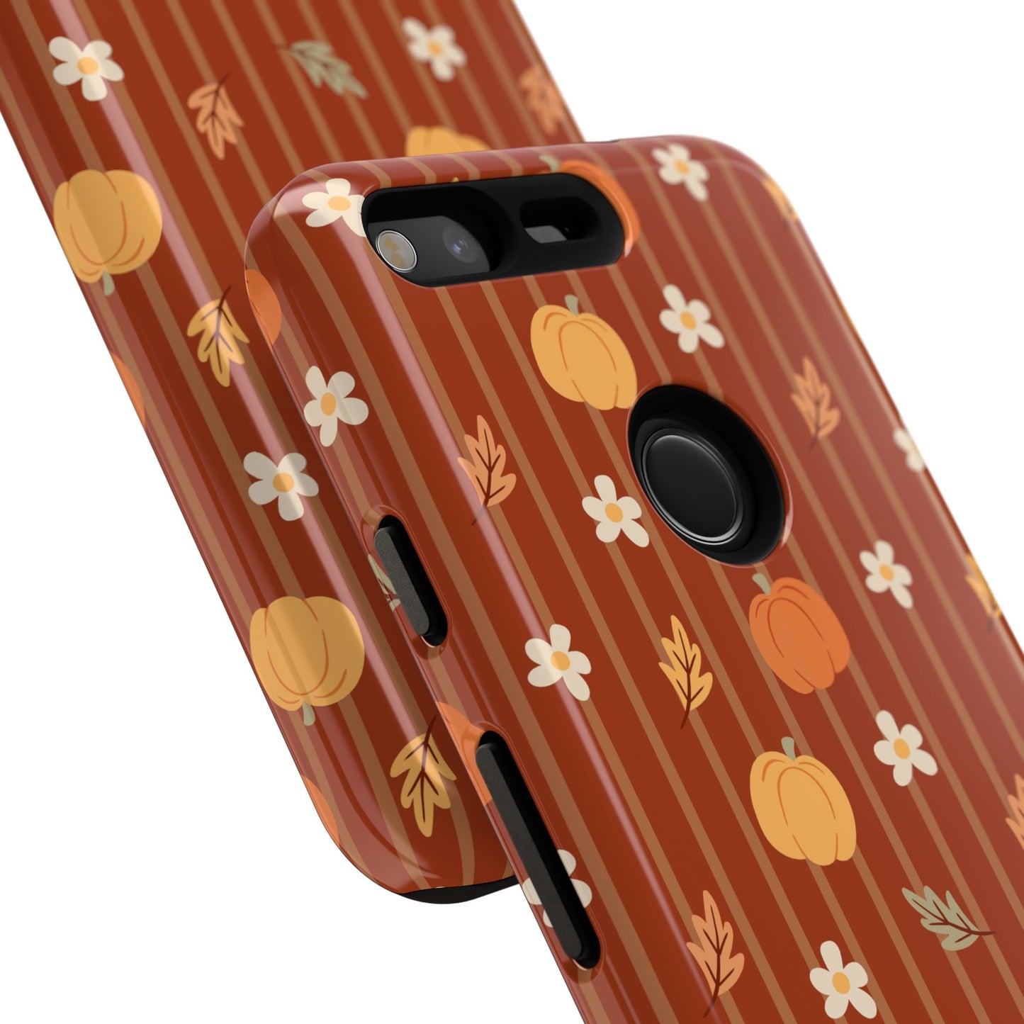 Pumpkin Spice Floral Stripe Google Pixel Case
