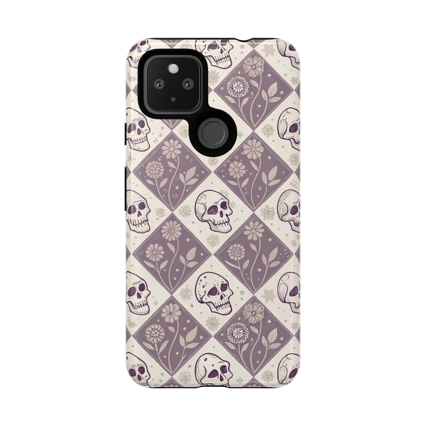 Vintage Skull & Floral Diamond Google Pixel Case