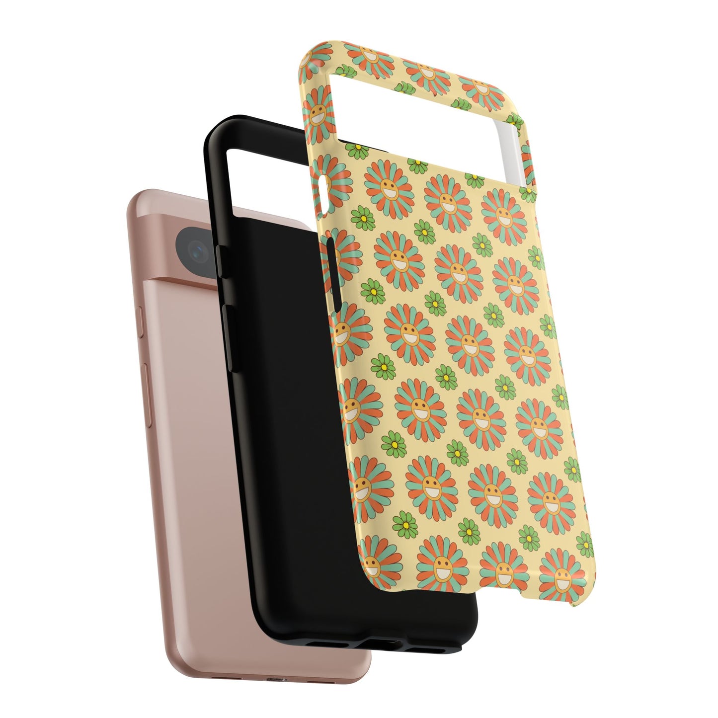 Smiley Retro Floral Google Pixel Case