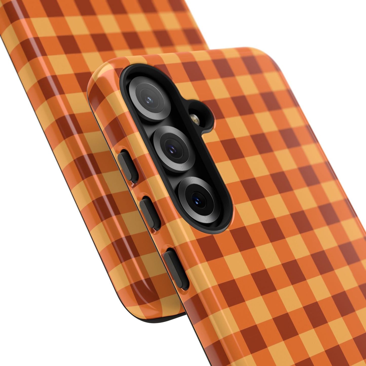 Orange Gingham Checkered Samsung Case