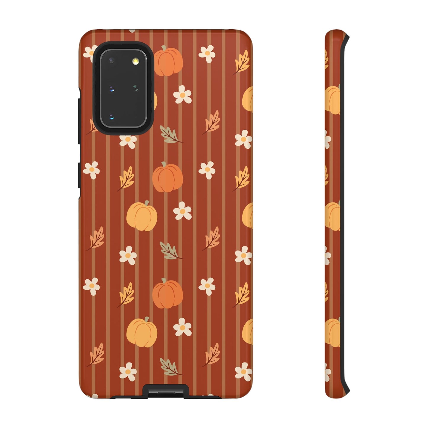 Pumpkin Spice Floral Stripe Samsung Case