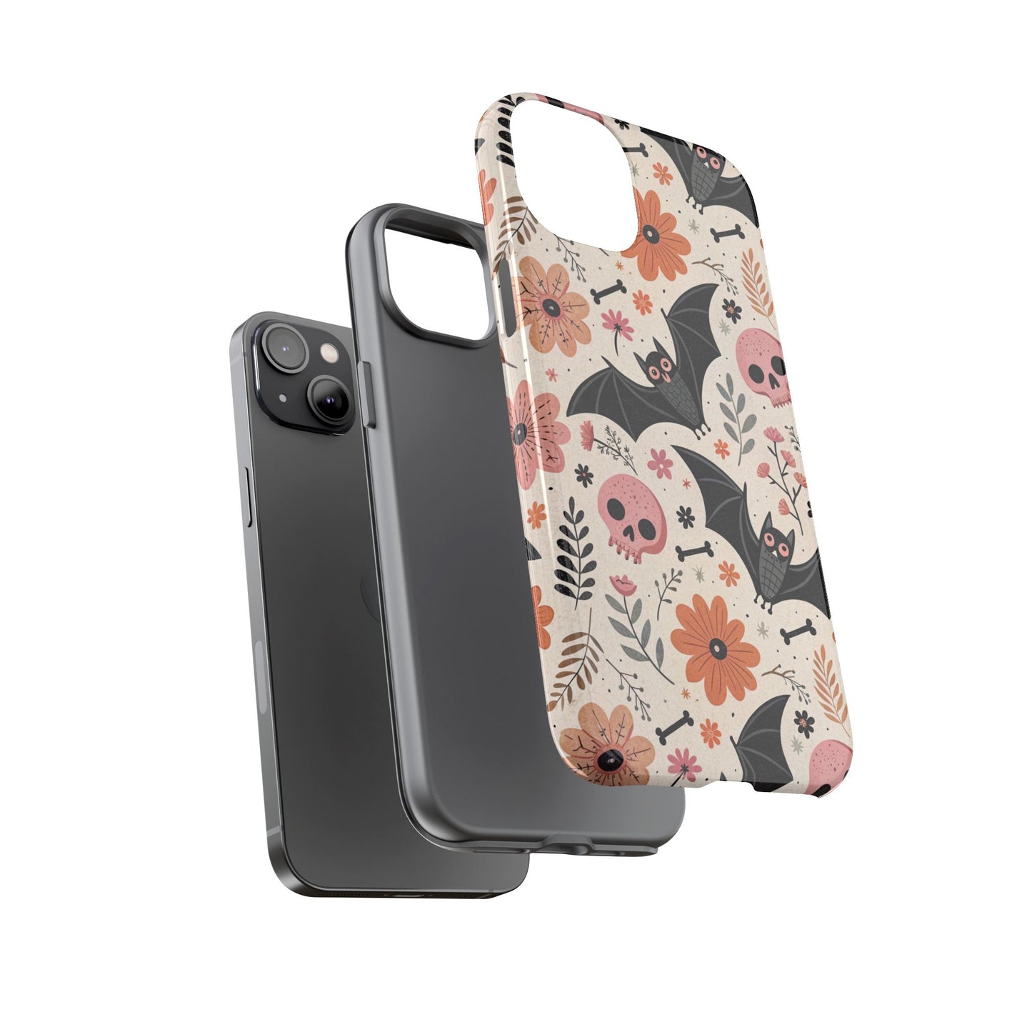 Floral Bats & Skulls Halloween iPhone Case