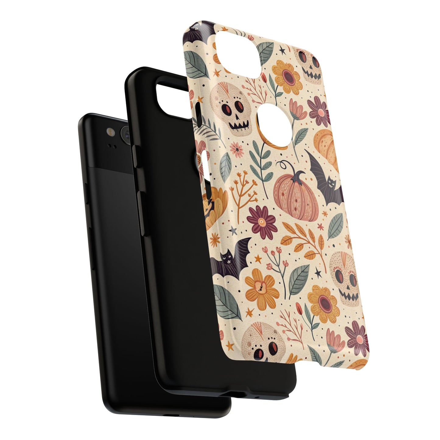 Halloween Skulls & Pumpkins Floral Google Pixel Case