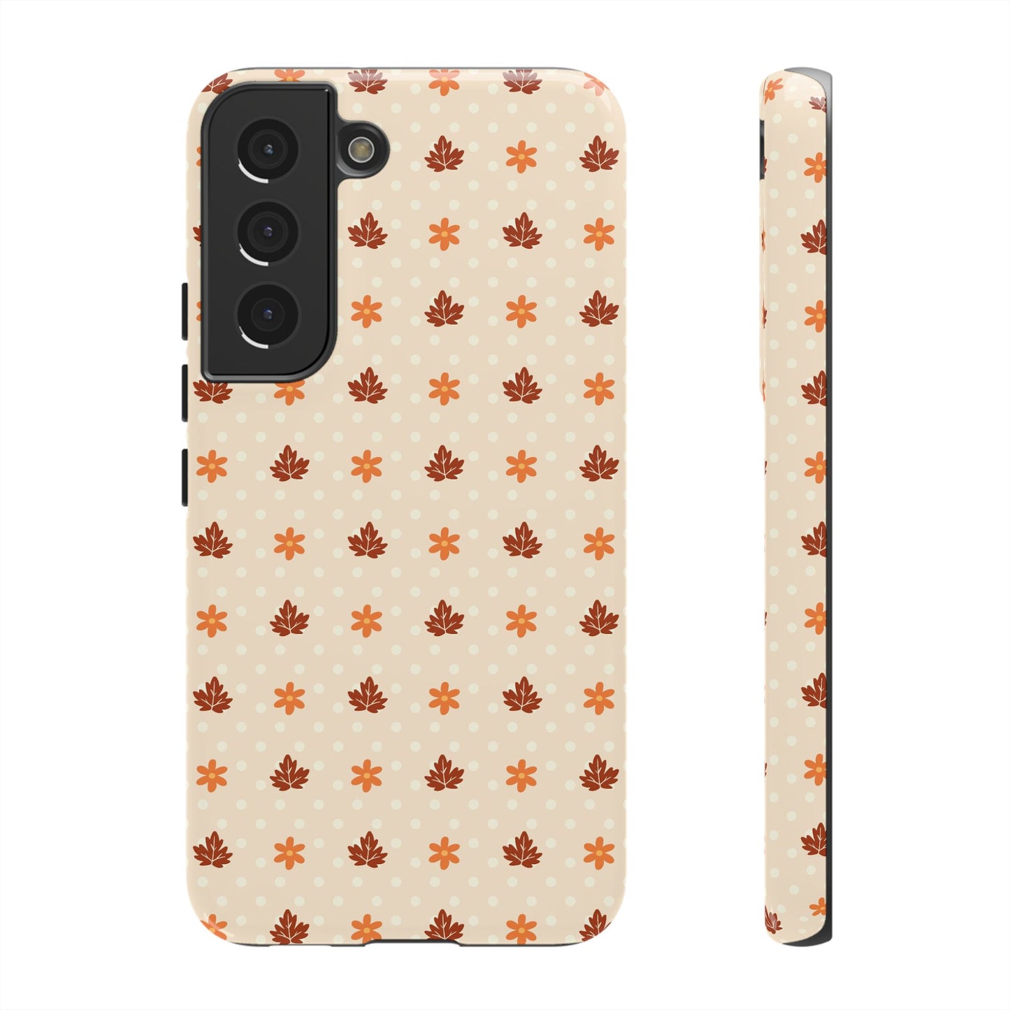 Beige Fall Floral Polka Dot Samsung Case