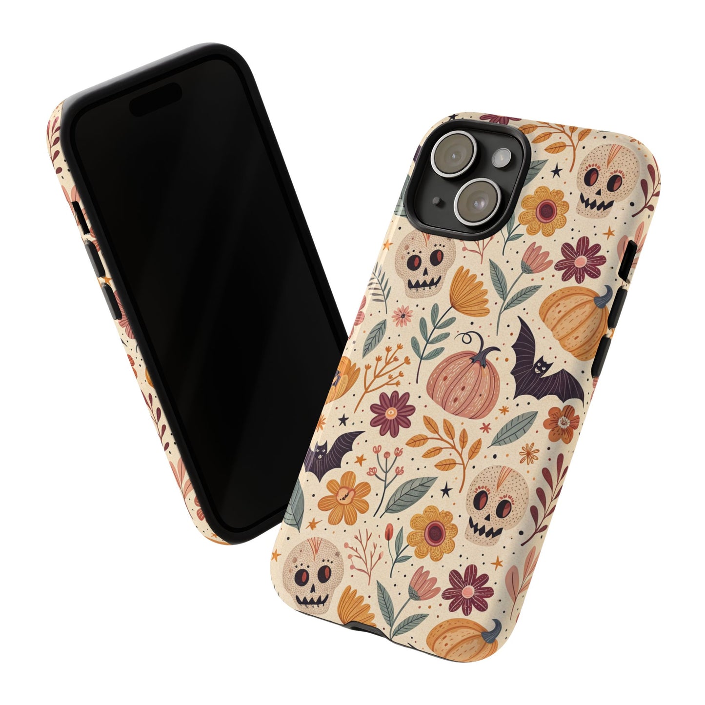 Halloween Skulls & Pumpkins Floral iPhone Case