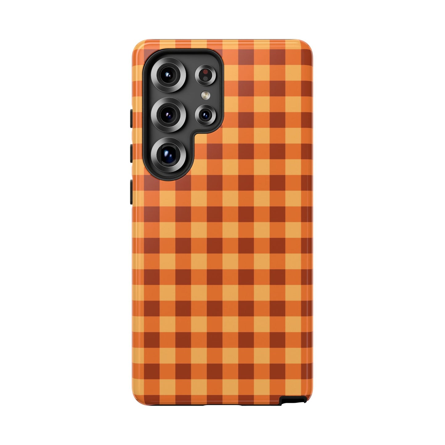 Orange Gingham Checkered Samsung Case