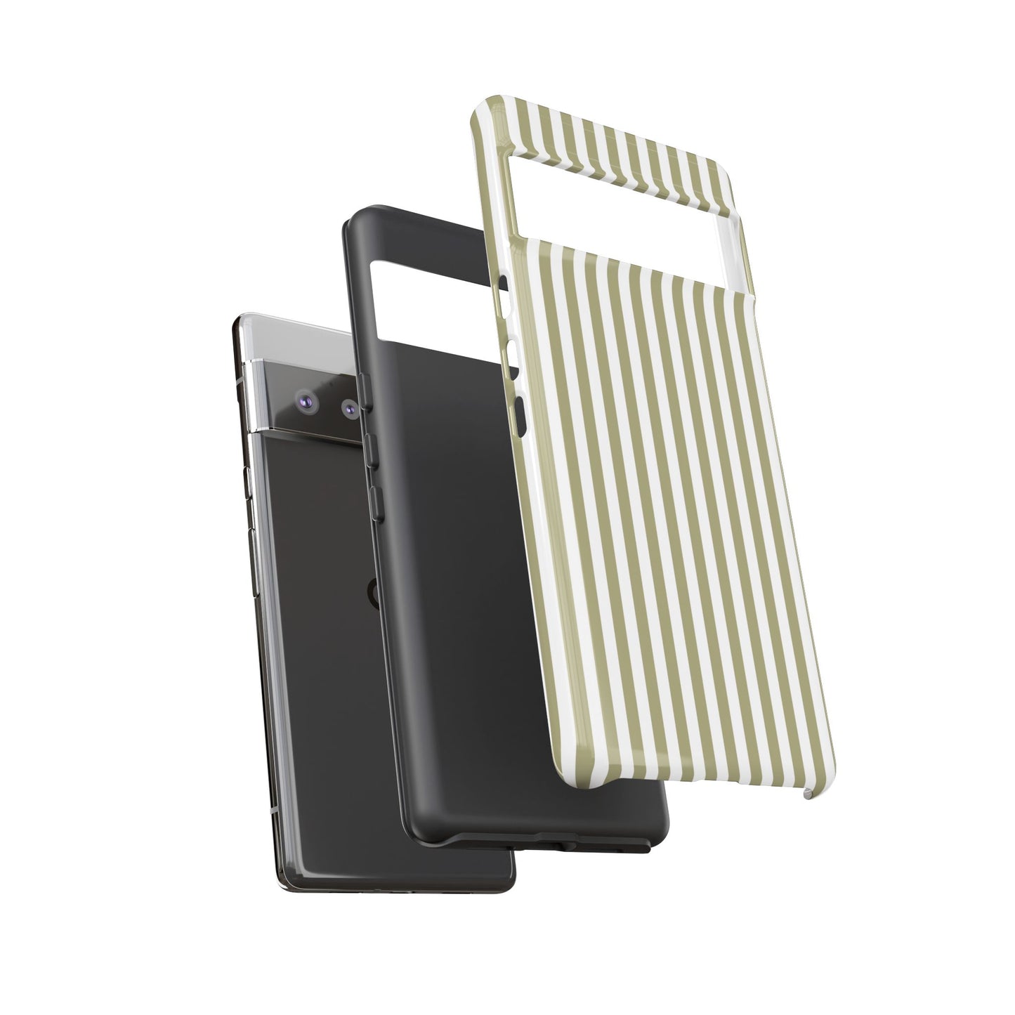 Sage & White Stripe Google Pixel Case