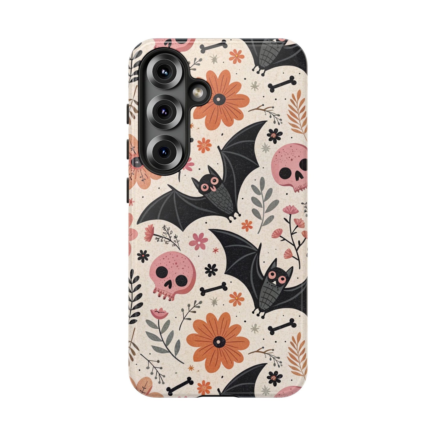 Floral Bats & Skulls Halloween Samsung Case