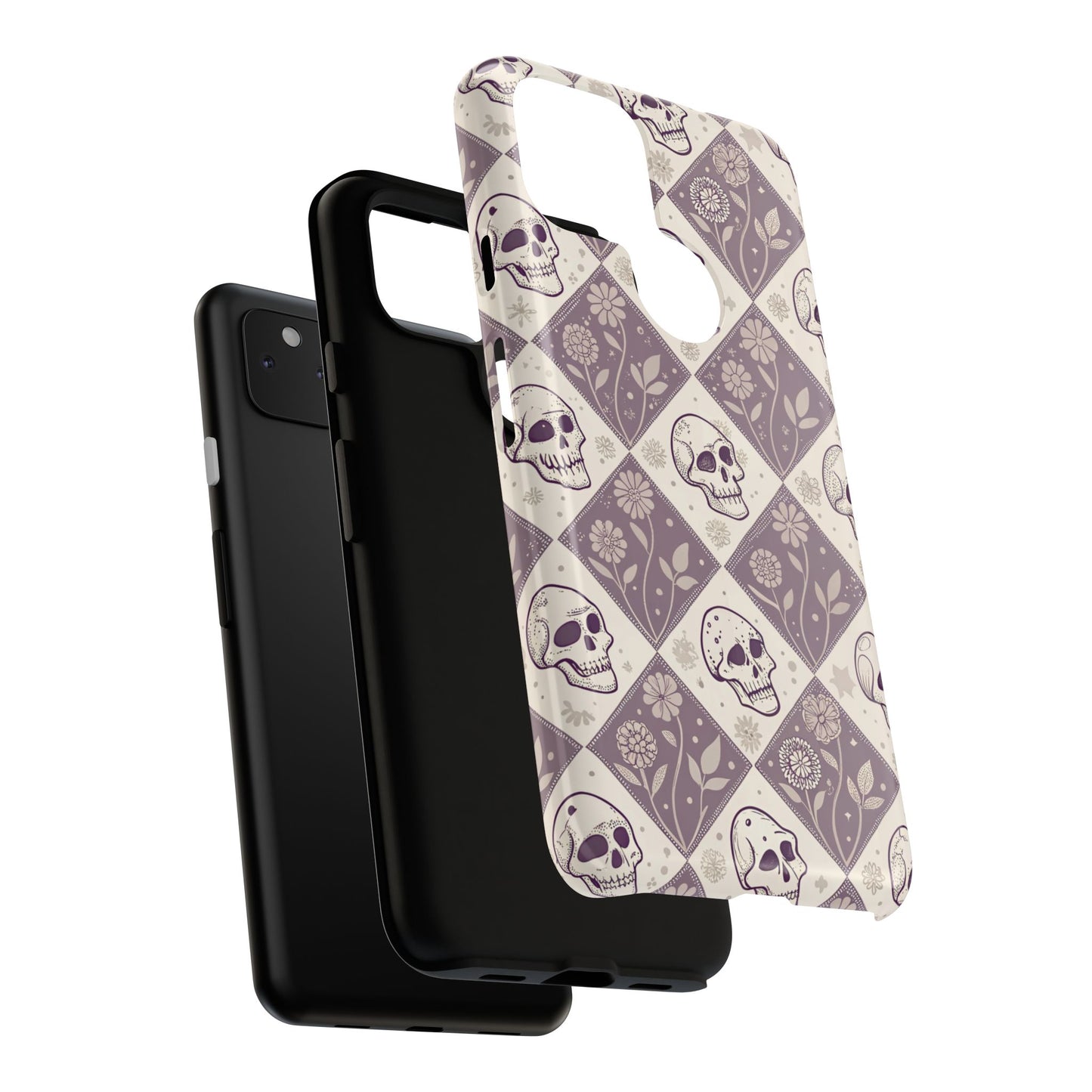 Vintage Skull & Floral Diamond Google Pixel Case