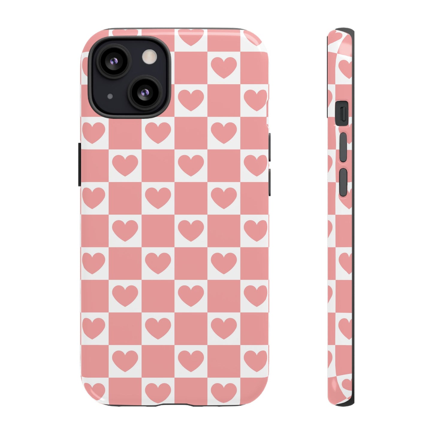 Pink Heart Checkerboard iPhone Case