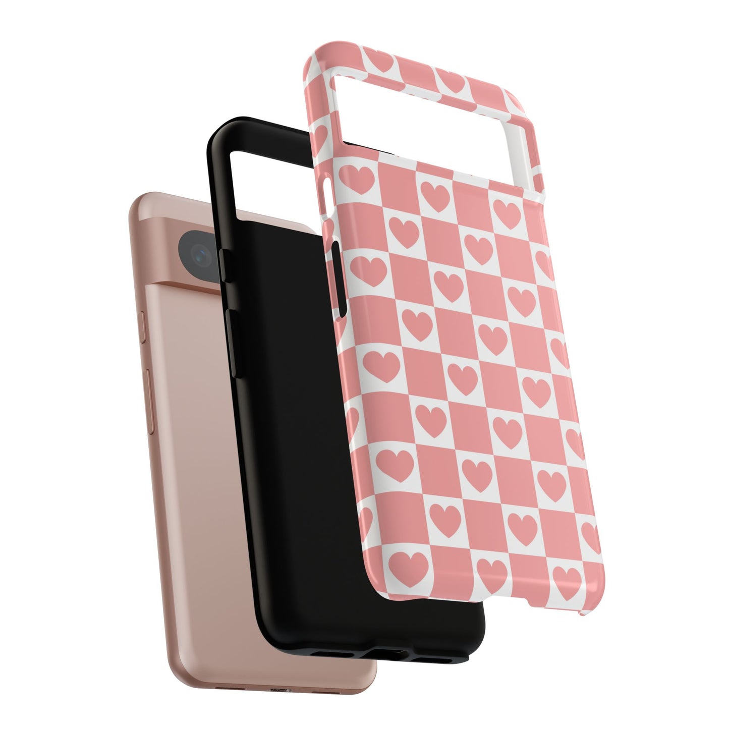 Pink Heart Checkerboard Google Pixel Case