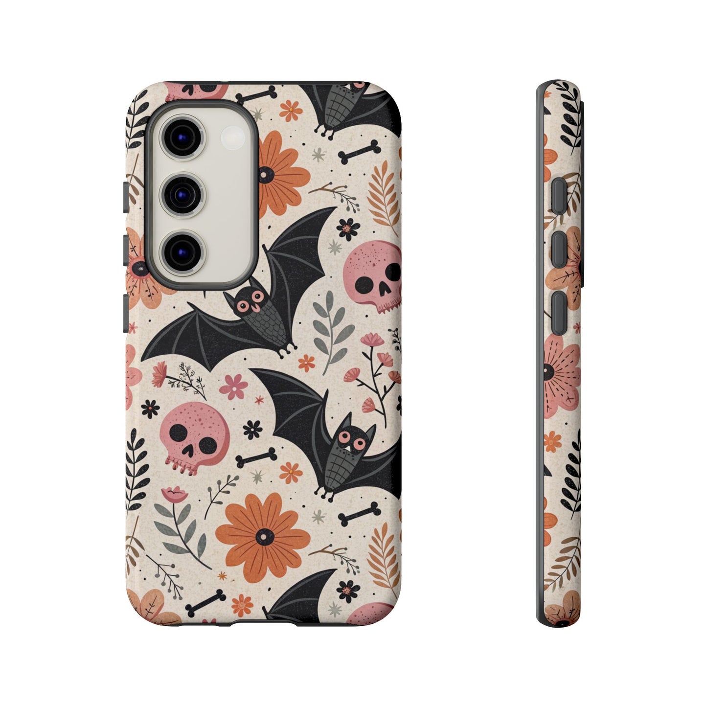Floral Bats & Skulls Halloween Samsung Case