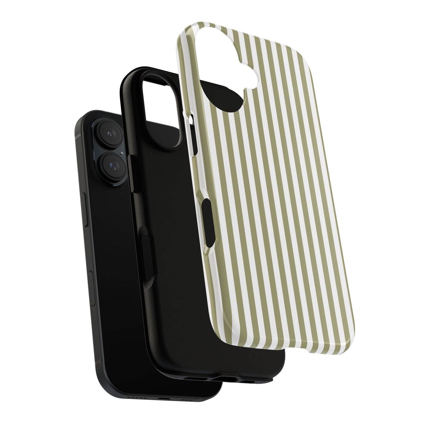 Sage & White Stripe iPhone Case