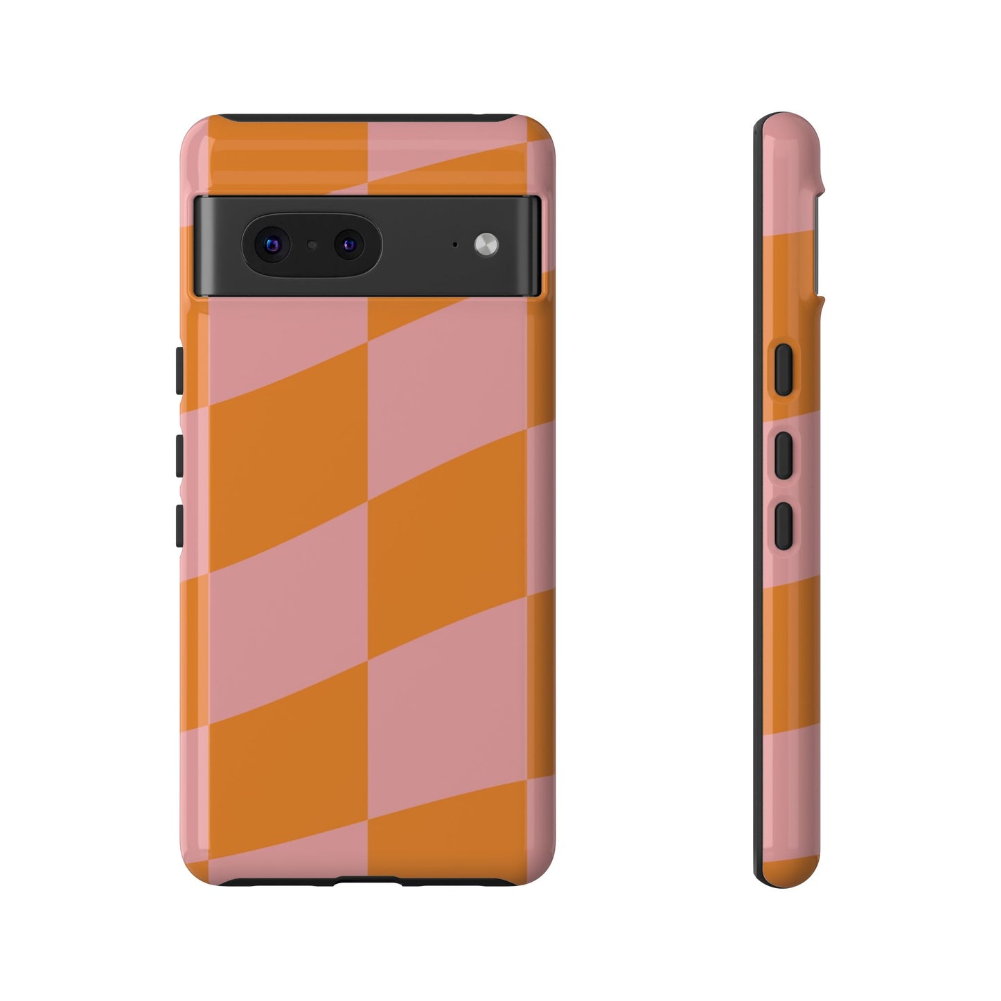 Pink & Orange Wavy Checker Google Pixel Case