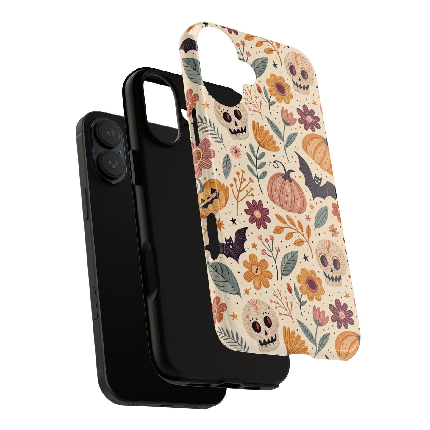 Halloween Skulls & Pumpkins Floral iPhone Case
