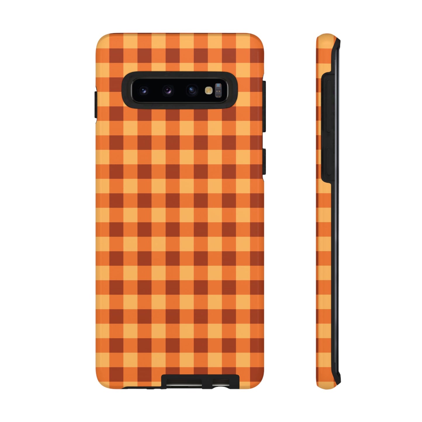 Orange Gingham Checkered Samsung Case