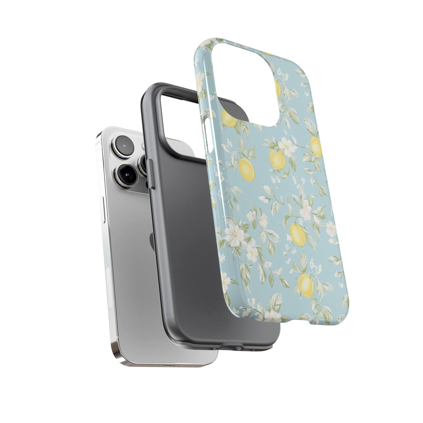 Lemon Blossom Blue iPhone Case