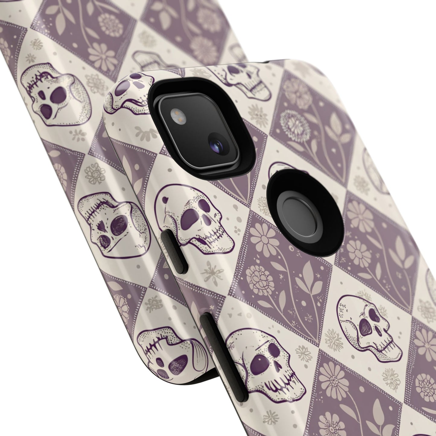 Vintage Skull & Floral Diamond Google Pixel Case