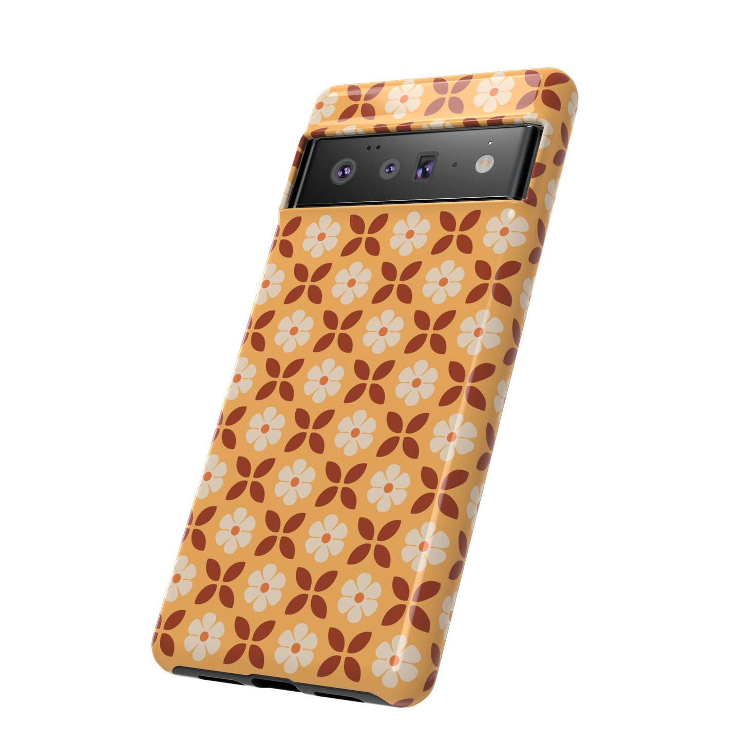 Retro Orange Flower Power Google Pixel Case