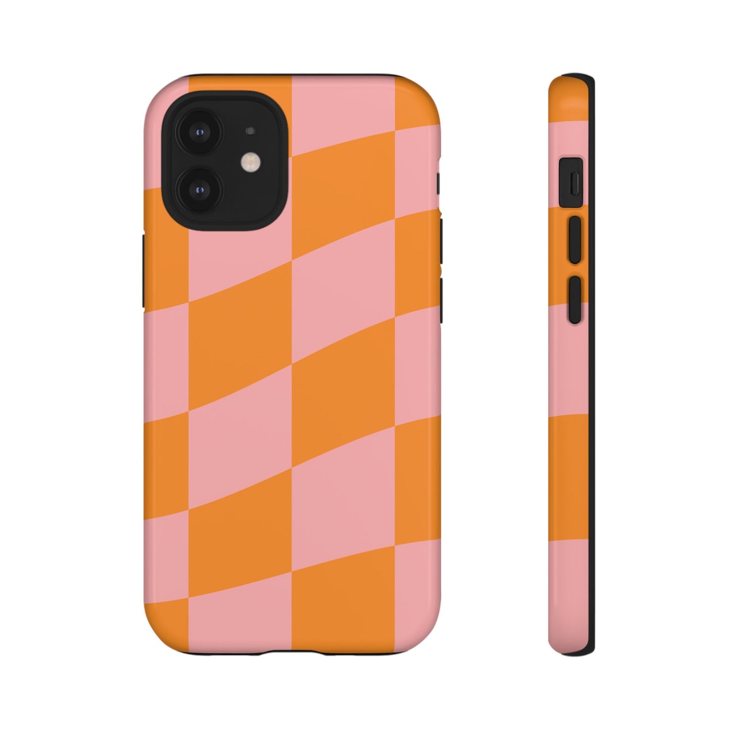 Pink & Orange Wavy Checker iPhone Case
