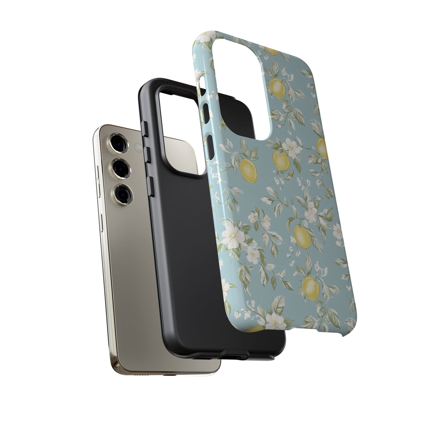 Lemon Blossom Blue Samsung Case